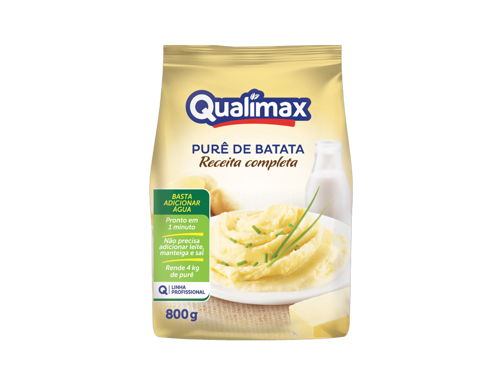 PURÊ DE BATATAS RECEITA COMPLETA QUALIMAX 800 G (CX 6 PCT)